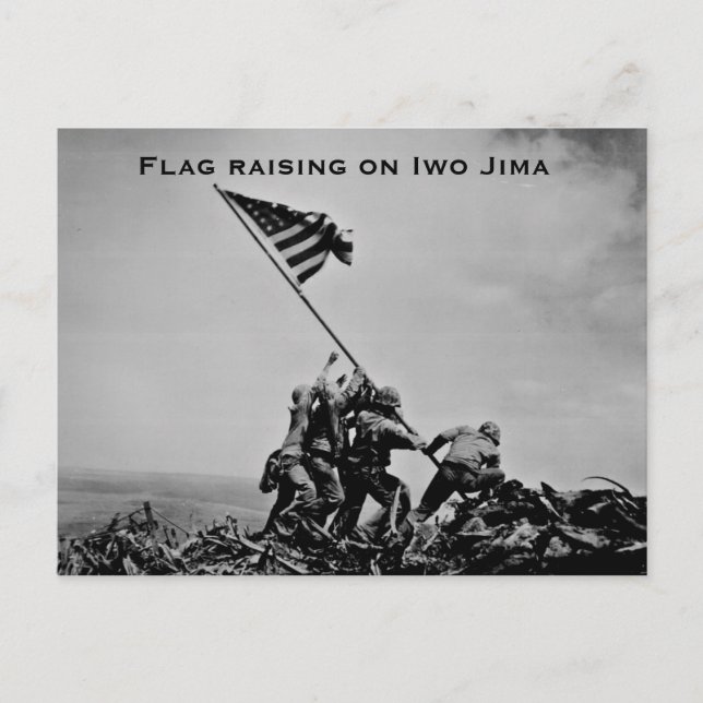 Flag-Aufziehen von Iwo Jima Postkarte (Vorderseite)