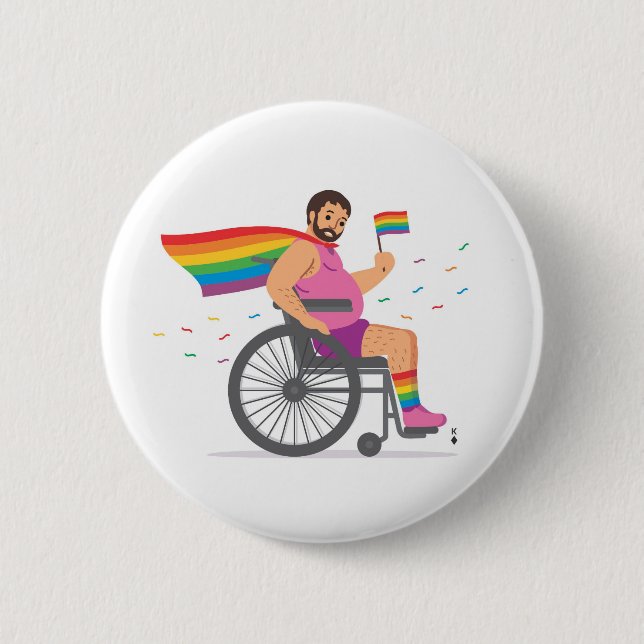 FLAG-BEAR-ERS Wheelrchair Held Button (Vorderseite)