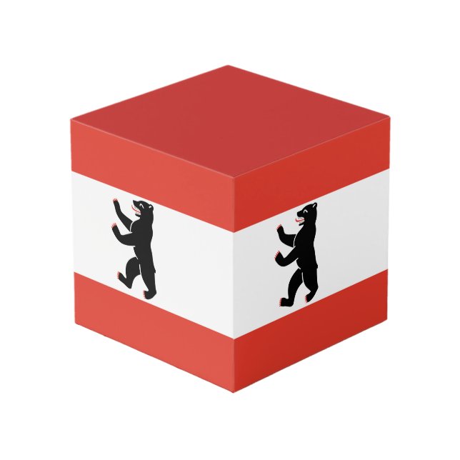 Flag Berlin Cube Würfel (Vorderseite Schrägansicht)