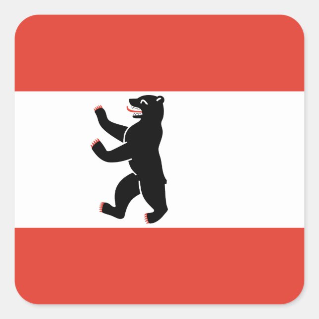 Flag Berlin Square Sticker (Vorderseite)