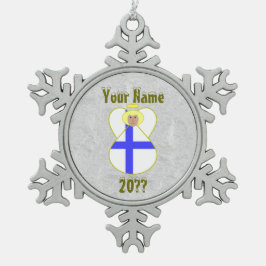 Flag Blonde Hair Schneeflocken Zinn-Ornament