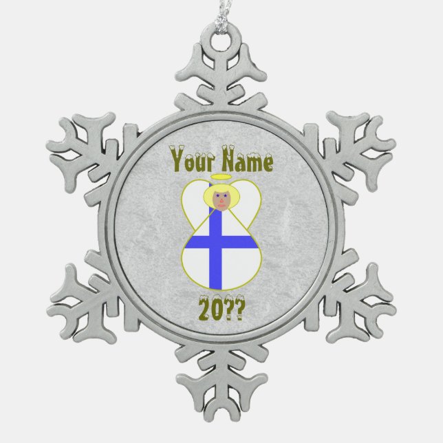 Flag Blonde Hair Schneeflocken Zinn-Ornament (Vorderseite)