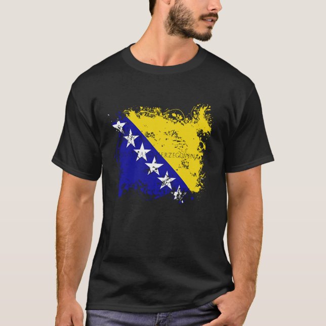 Flag Bosnia Herzegowina Nationality State Origin T T-Shirt (Vorderseite)