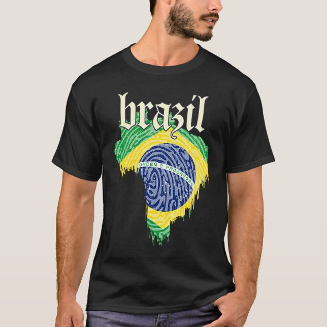 Flag Brazil Nationality State Origin T-Shirt (Vorderseite)