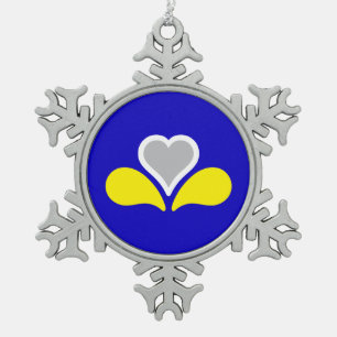 Flag Brüssel, Belgien Snowflake Pewter Christm Schneeflocken Zinn-Ornament