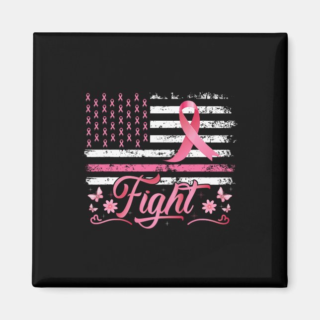 Flag Brustkrebs-Bewusstsein rosa Band-Kampf Magnet (Vorne)