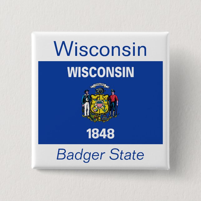 Flag-Button von Wisconsin Button (Vorderseite)