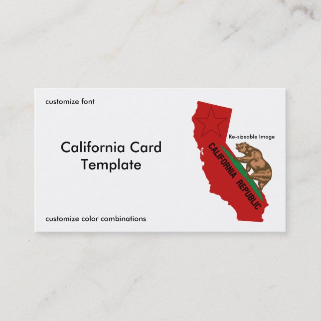 Flag California Staat Business Card Visitenkarte (Vorderseite)