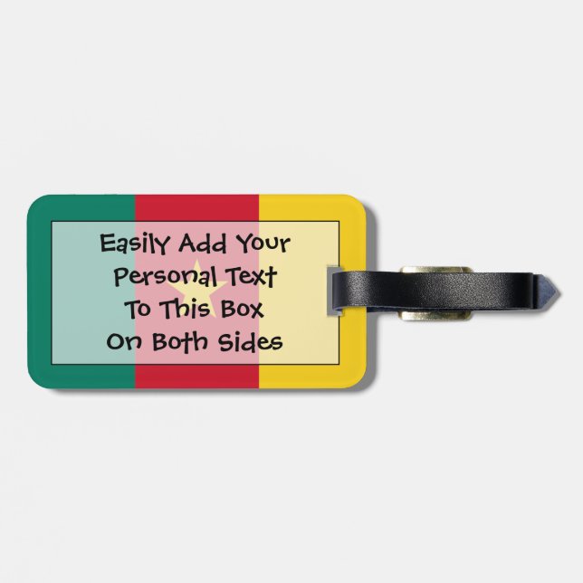 Flag Cameroon Personal Easy ID Gepäckanhänger (Rückseite horizontal)