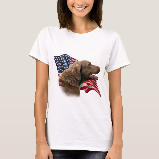 Flag Chesapeake Bay Retriever T-Shirt (Vorderseite)