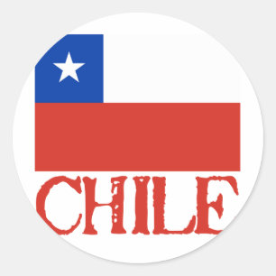 Flag Chile mit Name Chile Tshirts, Tasten Runder Aufkleber
