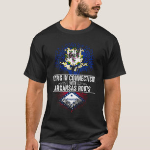 Flag "Connecticut Zuhause Arkansas Roots Staat Tre T-Shirt