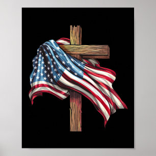 Flag Cross für patriotische US-Christen beunruhigt Poster