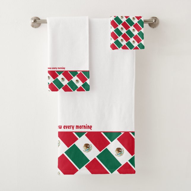 Flag Custom Mexico Badhandtuch Set (Insitu)