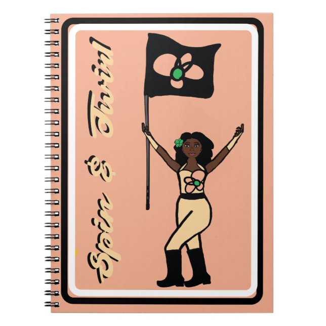 Flag Dancer Peach Blume Notebook Notizblock (Vorderseite)
