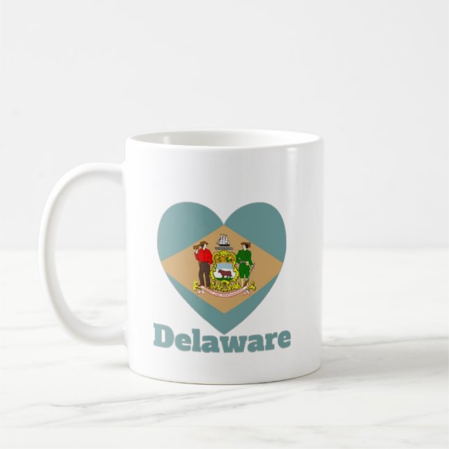 Flag Delaware Heart Kaffeetasse (Links)