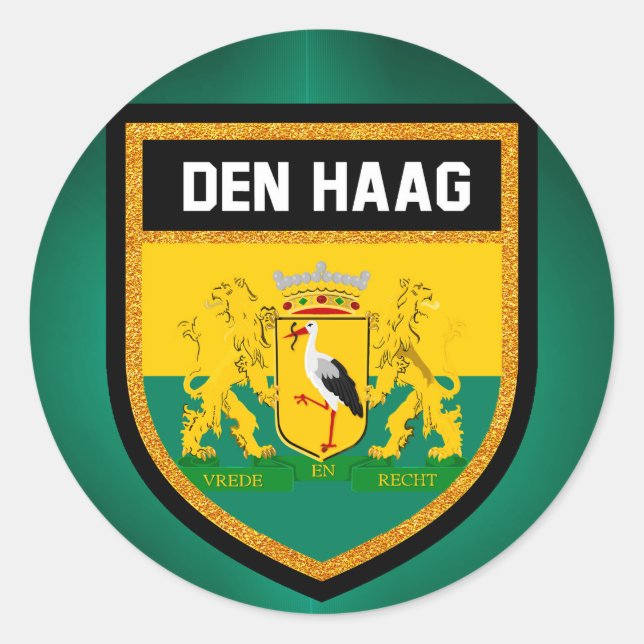 Flag Den Haag Runder Aufkleber (Vorderseite)