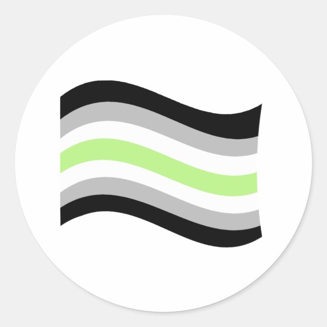 Flag der Agende Pride Wavy Runder Aufkleber (Vorderseite)