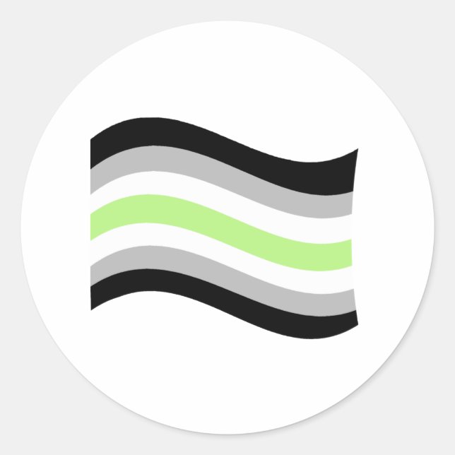 Flag der Agende Pride Wavy Runder Aufkleber (Vorderseite)