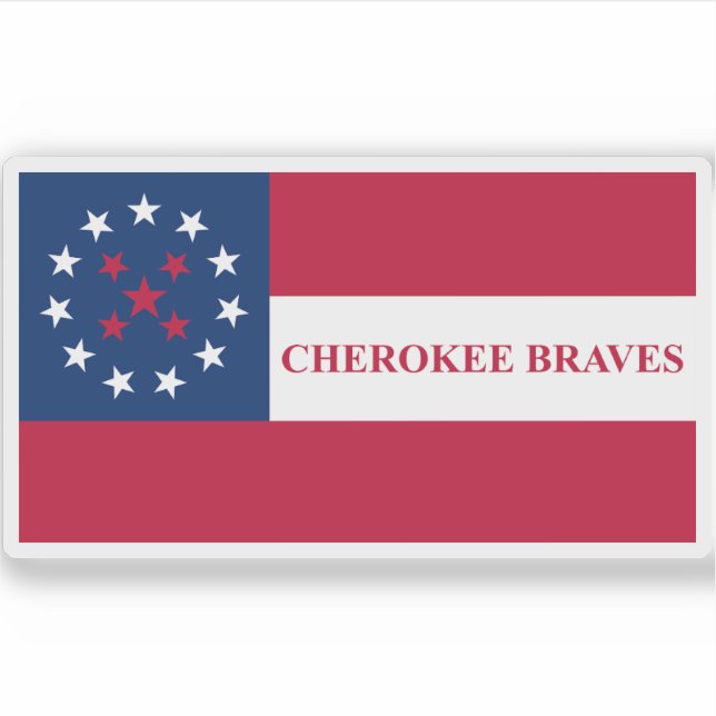 Flag der Cherokee Braves, USA Aufkleber (Vorderseite)