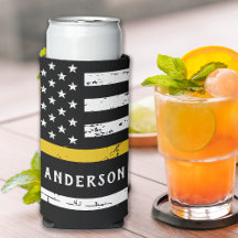 Flag der dünnen Goldlinie Personalisiert 911 Dispa