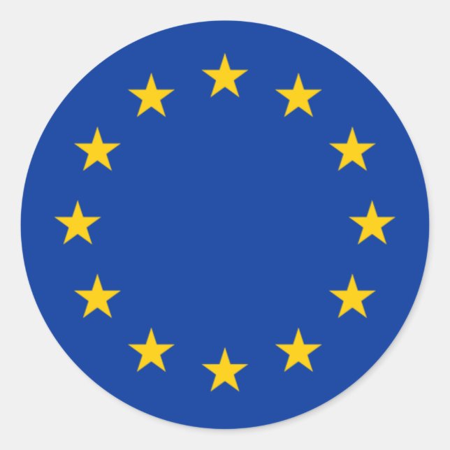 FLAG DER EUROPE-STICKER RUNDER AUFKLEBER (Vorderseite)