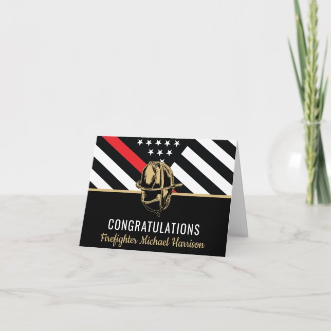 Flag der Feuerwehr-Abschluss-Akademie Rote Linie Karte (Vorderseite)