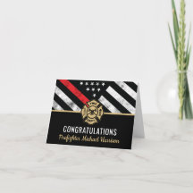 Flag der Feuerwehr-Akademie Abschluss Red Line