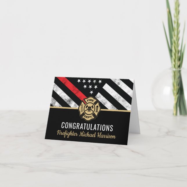 Flag der Feuerwehr-Akademie Abschluss Red Line Karte (Vorderseite)