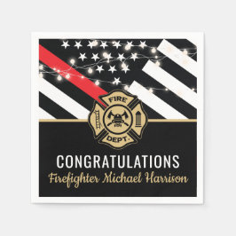 Flag der Feuerwehr-Akademie Abschluss Red Line Serviette