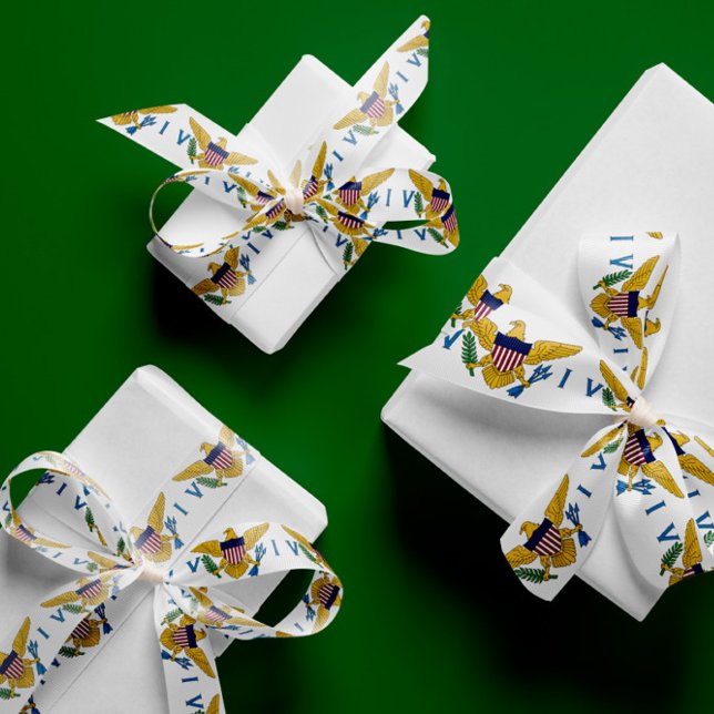 Flag der Jungfrauen der USA 3" Breite Ribbon Satinband (Von Creator hochgeladen)