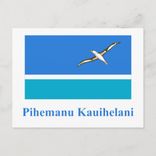 Flag der Midway Islands mit Name auf Hawaiisch Postkarte