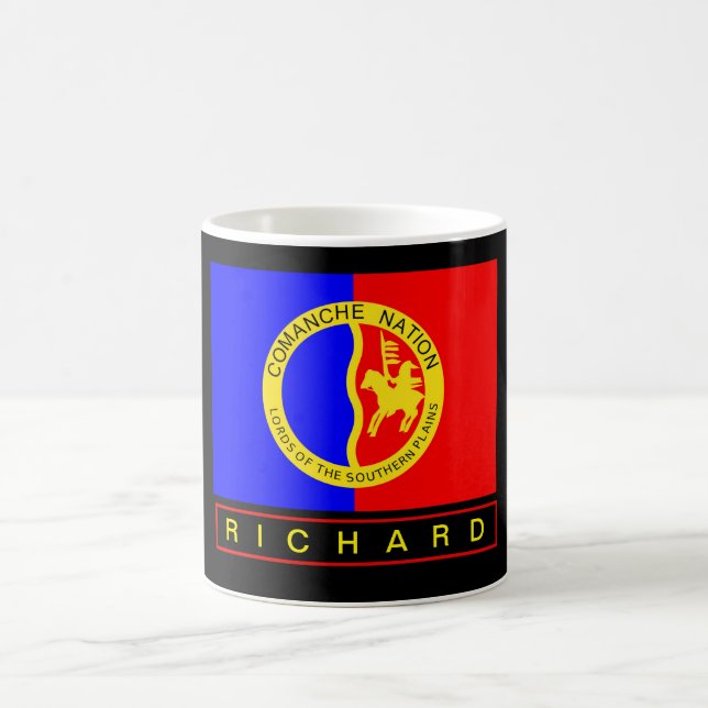 Flag der mit Monogramm Indianergemeinschaft Kaffeetasse (Mittel)
