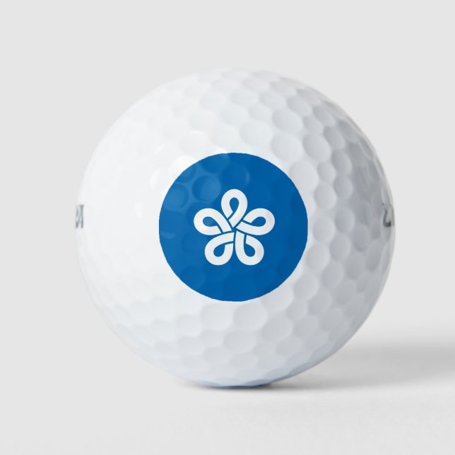 Flag der Präfektur Fukuoka, Japan Golfball (Vorderseite)
