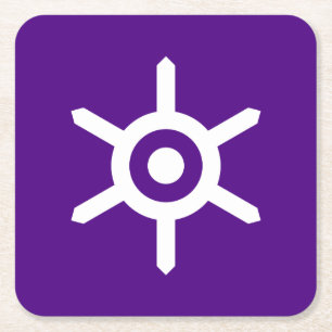 Flag der Präfektur Tokio, Papierküste auf dem japa Rechteckiger Pappuntersetzer