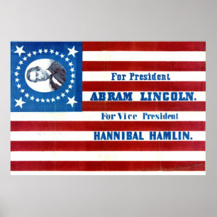 Flag der Präsidentschaftskampagne von Abraham Linc Poster