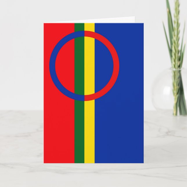 Flag der Sami People Grußkarte Feiertagskarte (Vorderseite)