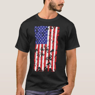 Flag der Staaten in einem gestörten Muster T-Shirt