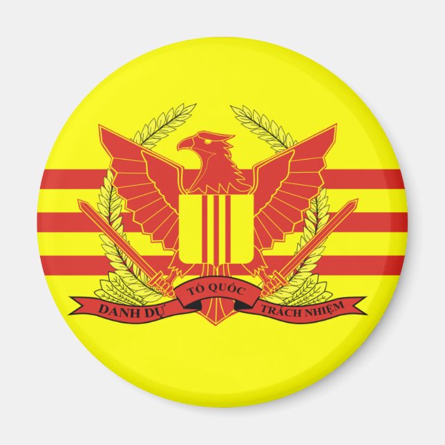 Flag der Streitkräfte der Republik Südvietnam Magnet (Vorne)