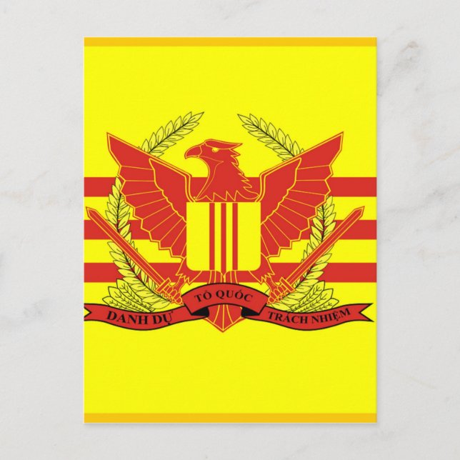 Flag der Streitkräfte der Republik Südvietnam Postkarte (Vorderseite)