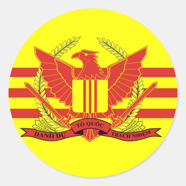 Flag der Streitkräfte der Republik Südvietnam Runder Aufkleber (Vorderseite)