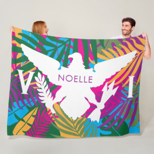 Flag der US-Jungfrau-Inseln, farbenfrohe tropische Fleecedecke