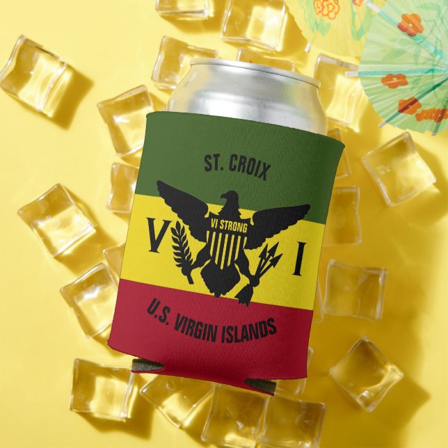 Flag der US-Jungfrau-Inseln, Rot-Grün von St. Croi Dosenkühler (In Situ Sommer)