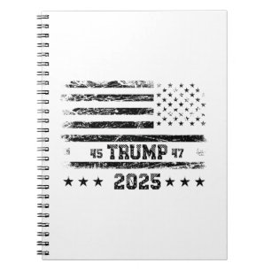 Flag der Vereinigten Staaten.Präsident Donald Trum Notizblock