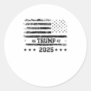 Flag der Vereinigten Staaten.Präsident Donald Trum Runder Aufkleber
