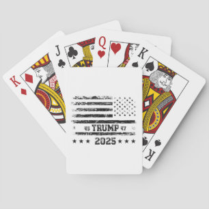 Flag der Vereinigten Staaten.Präsident Donald Trum Spielkarten