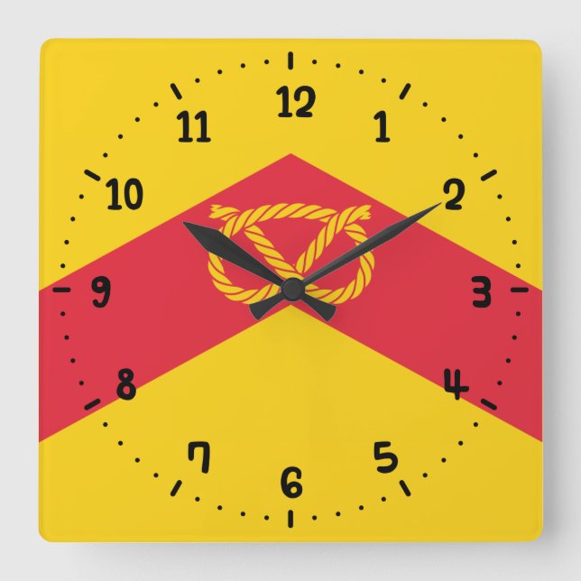 Flag der Wall-Uhr des Staffordshire Square Quadratische Wanduhr (Vorderseite)