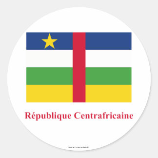 Flag der Zentralafrikanischen Republik mit dem Nam Runder Aufkleber