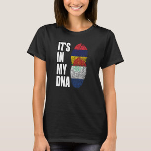 Flag des niederländischen und mauritischen DNA-Erb T-Shirt