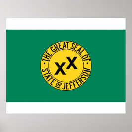 Flag des vorgeschlagenen US-Staat von Jefferson Poster